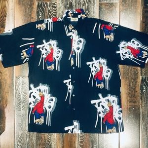 🎈SOLD🎈Up Rock BBoy Graffiti Print Button Down